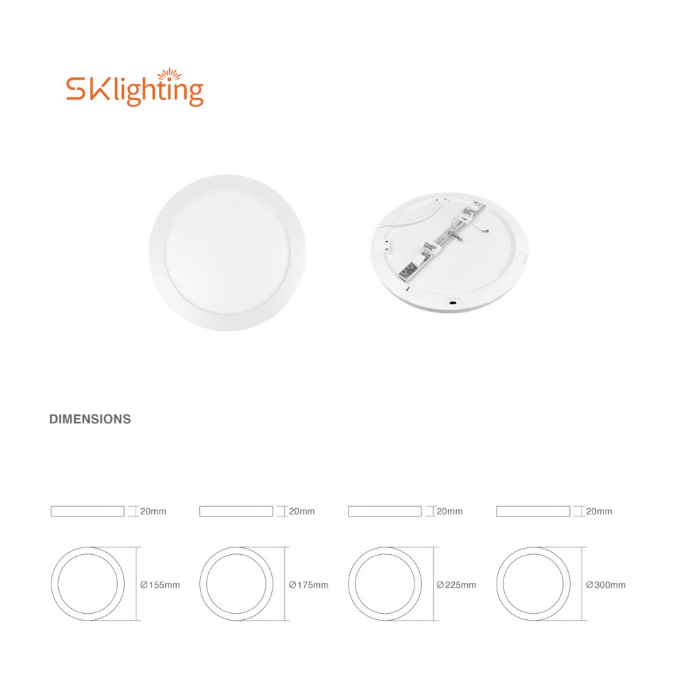 CL06-White Thin Color Temperature CCT Switchable Dip Adjusting LED Ceiling Light Indoor Round 18 W Living Room Dimmable Ceiling Down Light