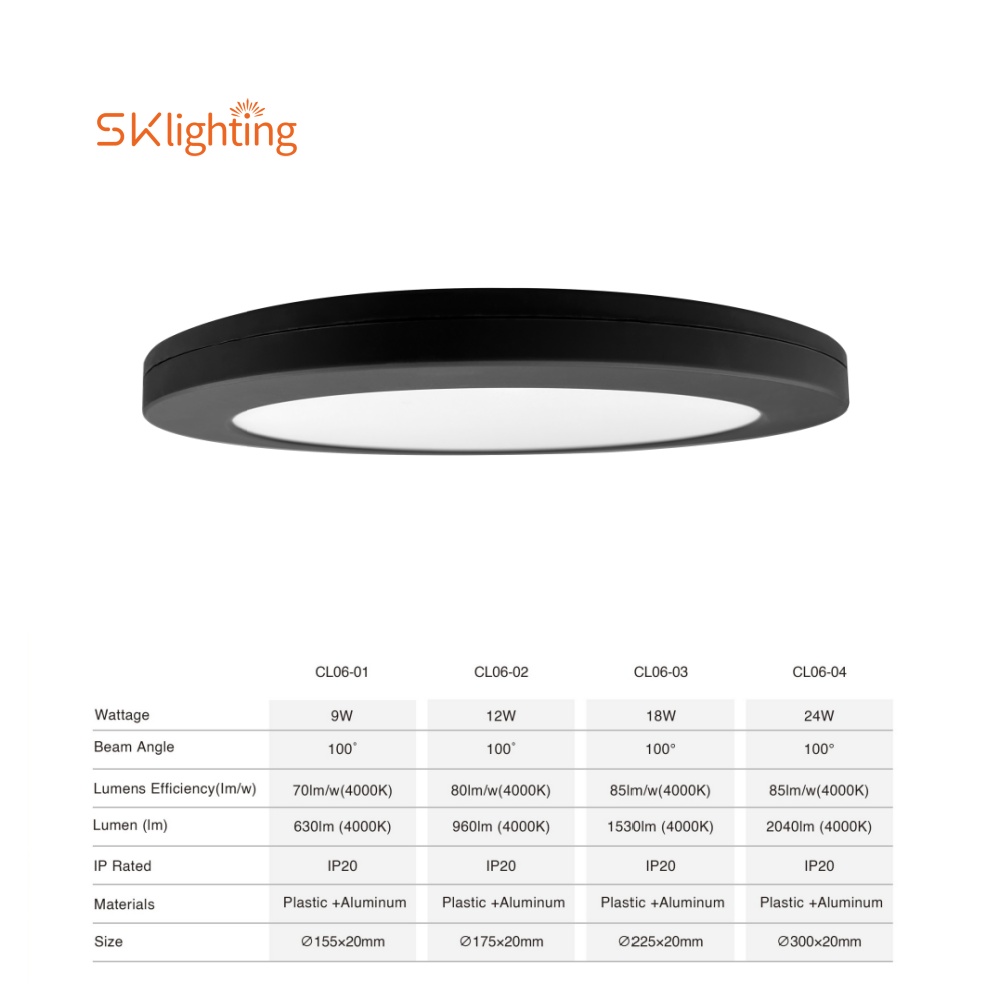 CL06 black House living room modern dimming switchable 3CCT LED ceiling light dimmable home indoor surface infrared down ceil LED light