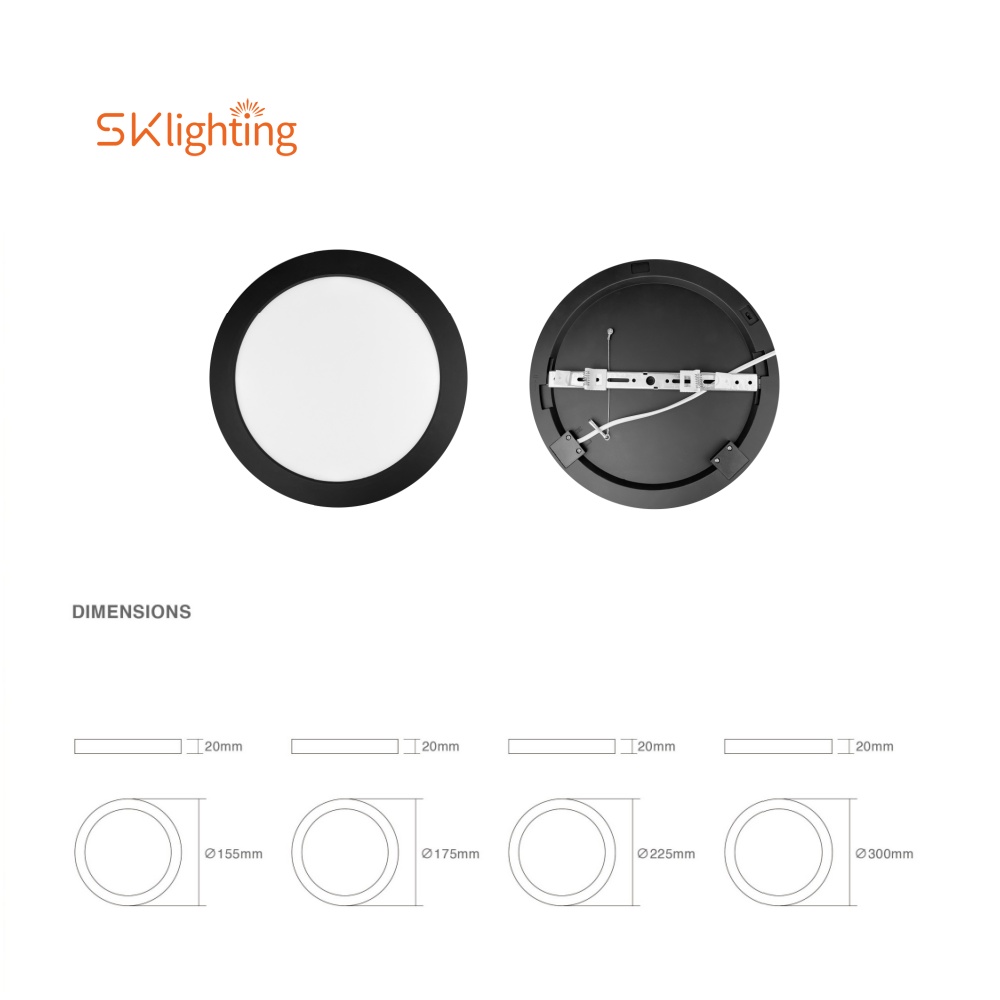 CL06 black House living room modern dimming switchable 3CCT LED ceiling light dimmable home indoor surface infrared down ceil LED light