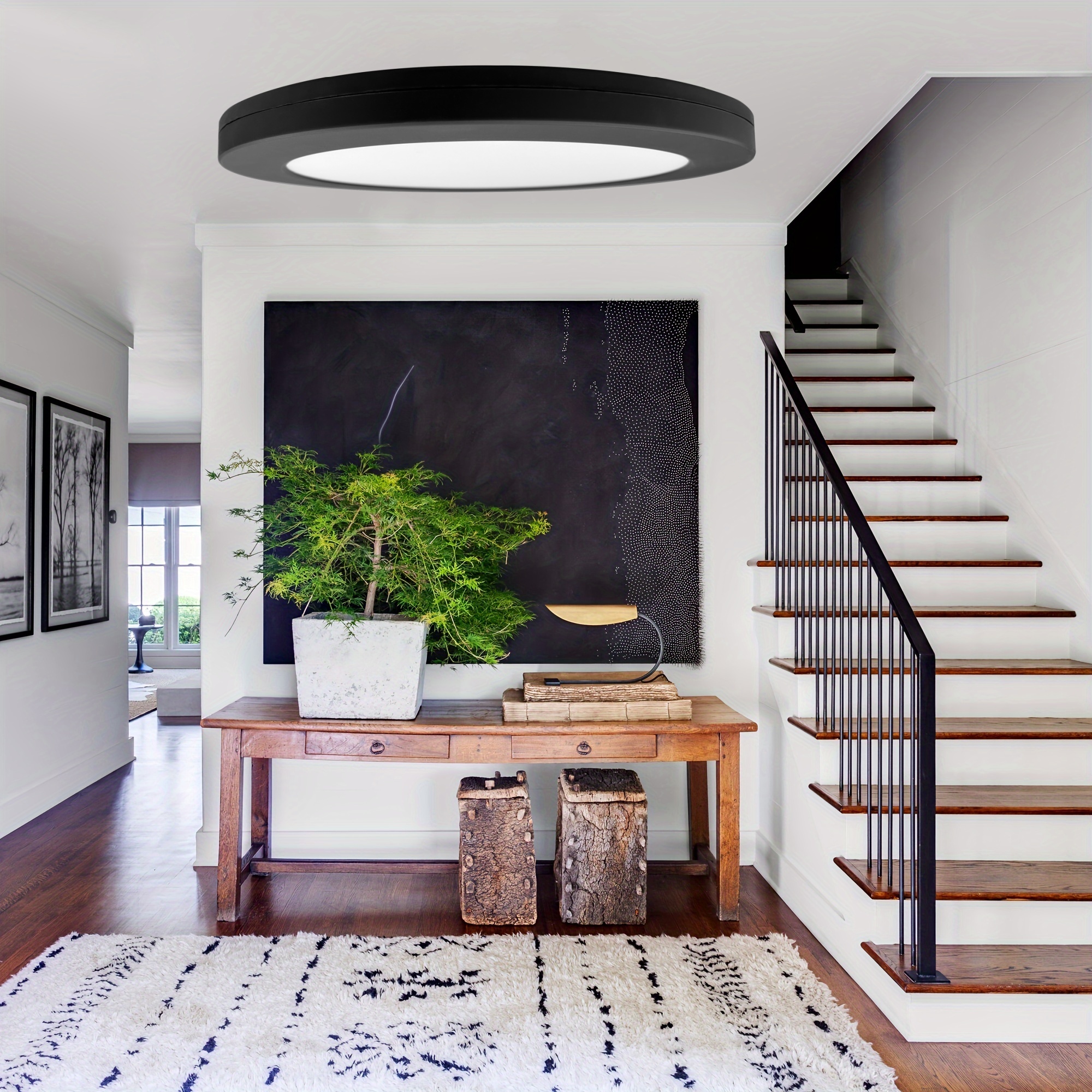 CL06 black House living room modern dimming switchable 3CCT LED ceiling light dimmable home indoor surface infrared down ceil LED light