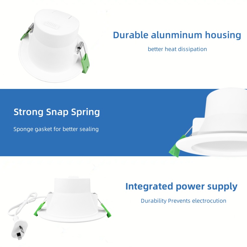 DL01 Green Button Concave Saa LED Downlight 10w Recessed Dimmable Ceiling Downlight Aluminum Downlight Waterproof Commercial Lighting Household Light Spotlights