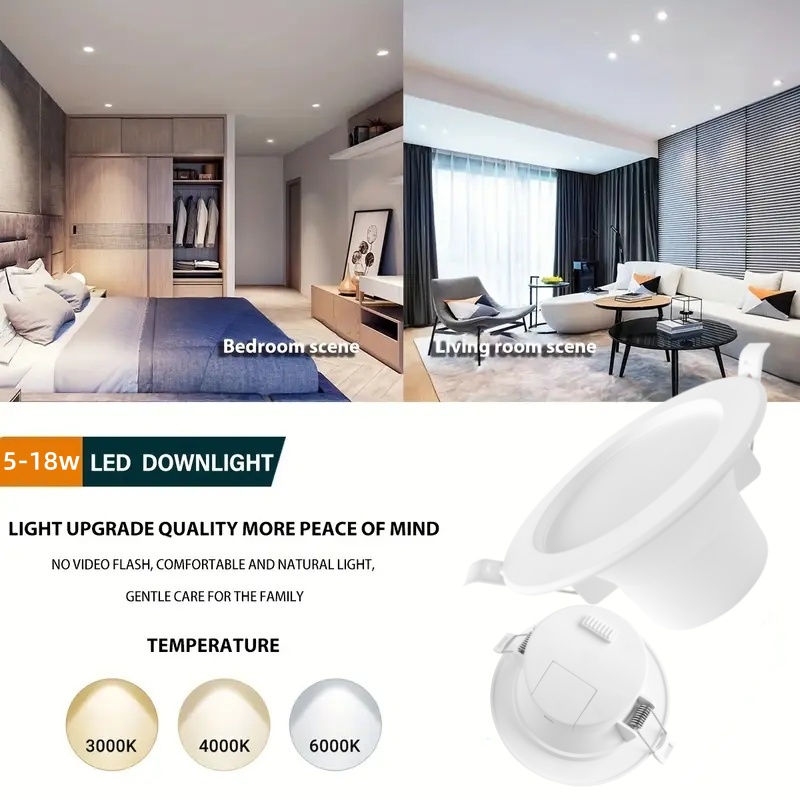 DL01 White Concave Saa LED Downlight 10w Recessed Dimmable Ceiling Downlight Aluminum Downlight Waterproof Commercial Lighting Household Light Spotlights