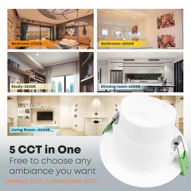 DL01 Green Button Concave Saa LED Downlight 10w Recessed Dimmable Ceiling Downlight Aluminum Downlight Waterproof Commercial Lighting Household Light Spotlights