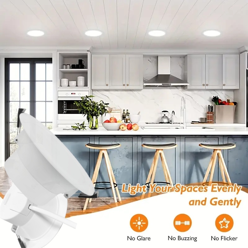 DL01-F LED Downlight 15w Saa 6 Inches Cut-out 150mm Aluminum Coated Plastic Flat Face IP44 Tri-colour Switchable Dimmable LED Downlight
