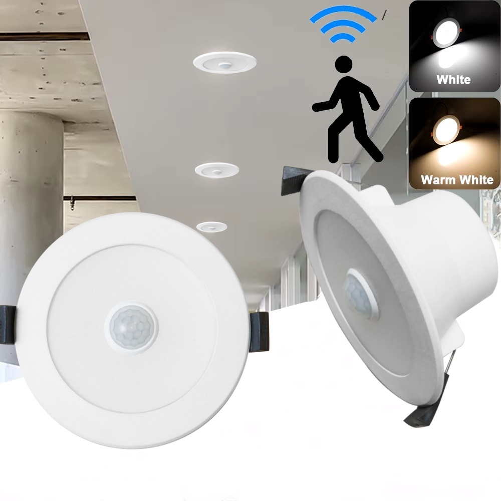 DL01-F-S Light Emitting Diode Motion Sensor Downlight 9w AC85-265V Cabinet Bedroom Closet Sensor Indoor Lighting ip44 saa Dimmable Light Emitting Diode Downlight