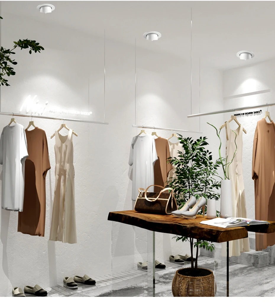 DL05 Clothing Store Recessed Elephant Trunk Ceiling Light Clothing Store COB Adjustable Angle LED Commercial Spotlight 4500K R97 Lamps