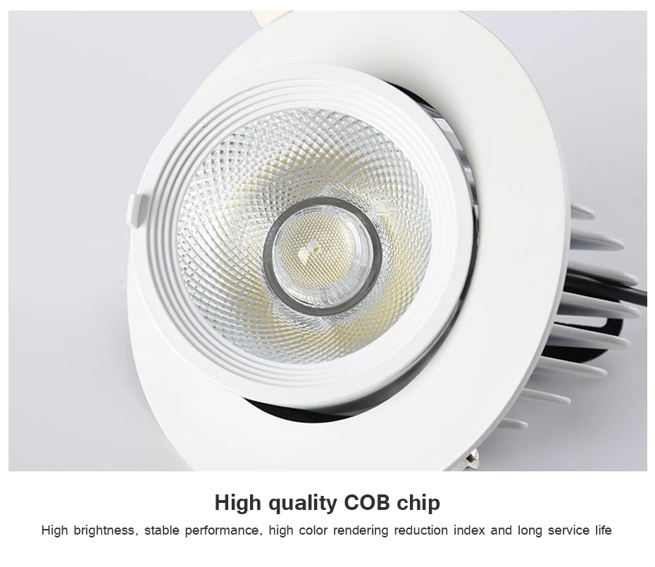 DL05 Clothing Store Recessed Elephant Trunk Ceiling Light Clothing Store COB Adjustable Angle LED Commercial Spotlight 4500K R97 Lamps