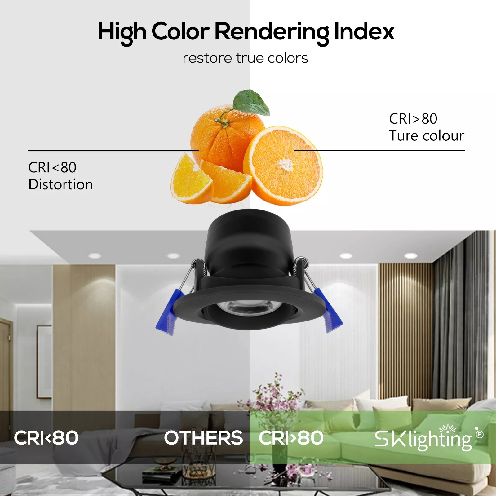 DL02 black indoor gimbal light emitting diode light recessed adjustable 5w 8w 10w CCT white round rotating anti-glare ceiling spotlight down light
