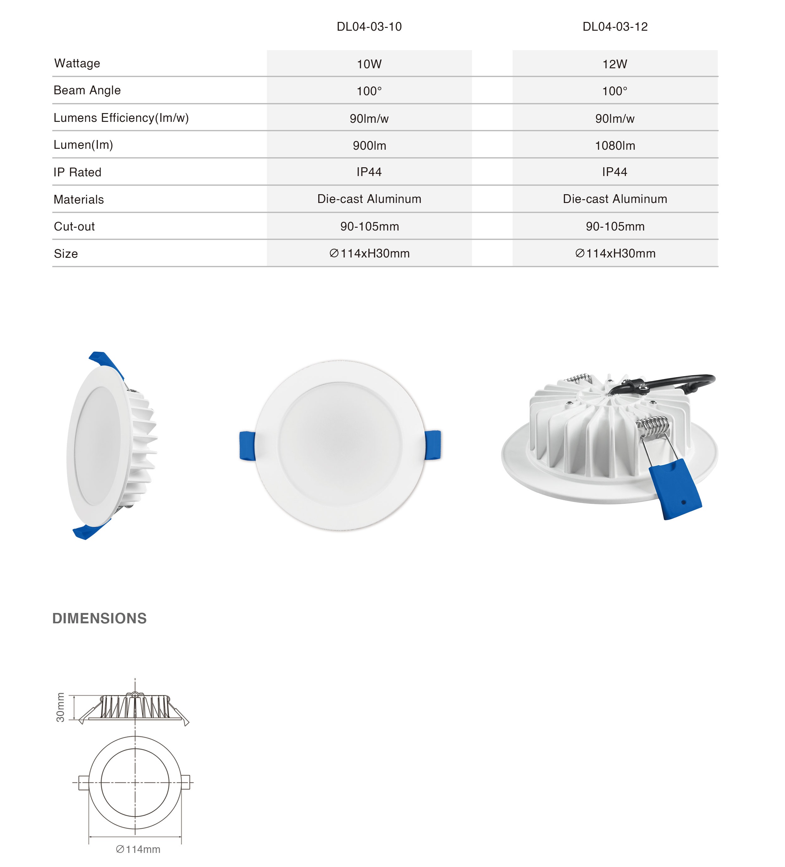 DL04 Light emitting diode downlight square high quality die casting material slim design 12w flat 3cct dimmable light emitting diode downlight living room lights