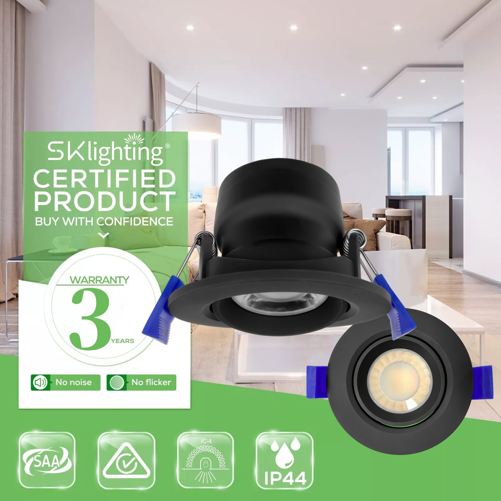 DL02 black indoor gimbal light emitting diode light recessed adjustable 5w 8w 10w CCT white round rotating anti-glare ceiling spotlight down light