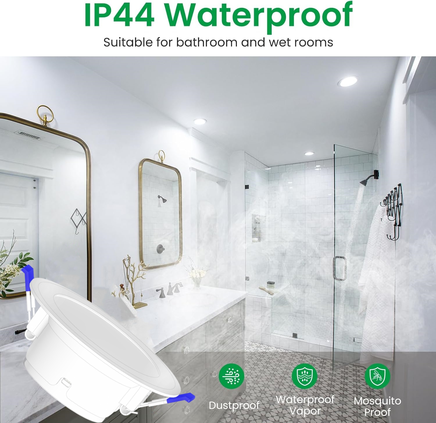 DL09 Downlight Unique Slim desgin 3cct dimmable 8w saa led downlight approved IP44 waterproof recessed ceiling light aluminium lamps