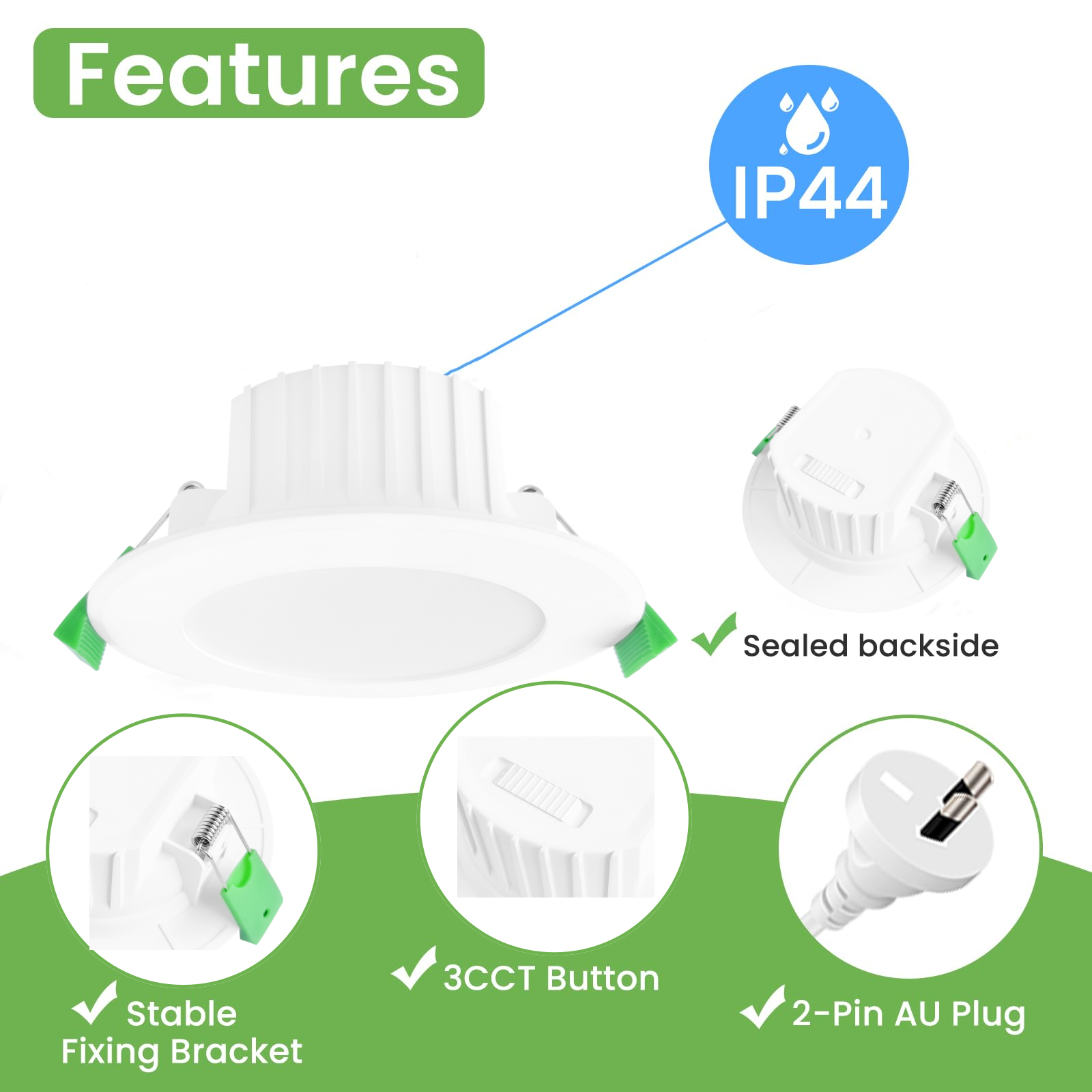 DL11 adjustable downlight dimmable led recessed lights australian home light outdoor saa certificate downlight 10w ip44 waterproof