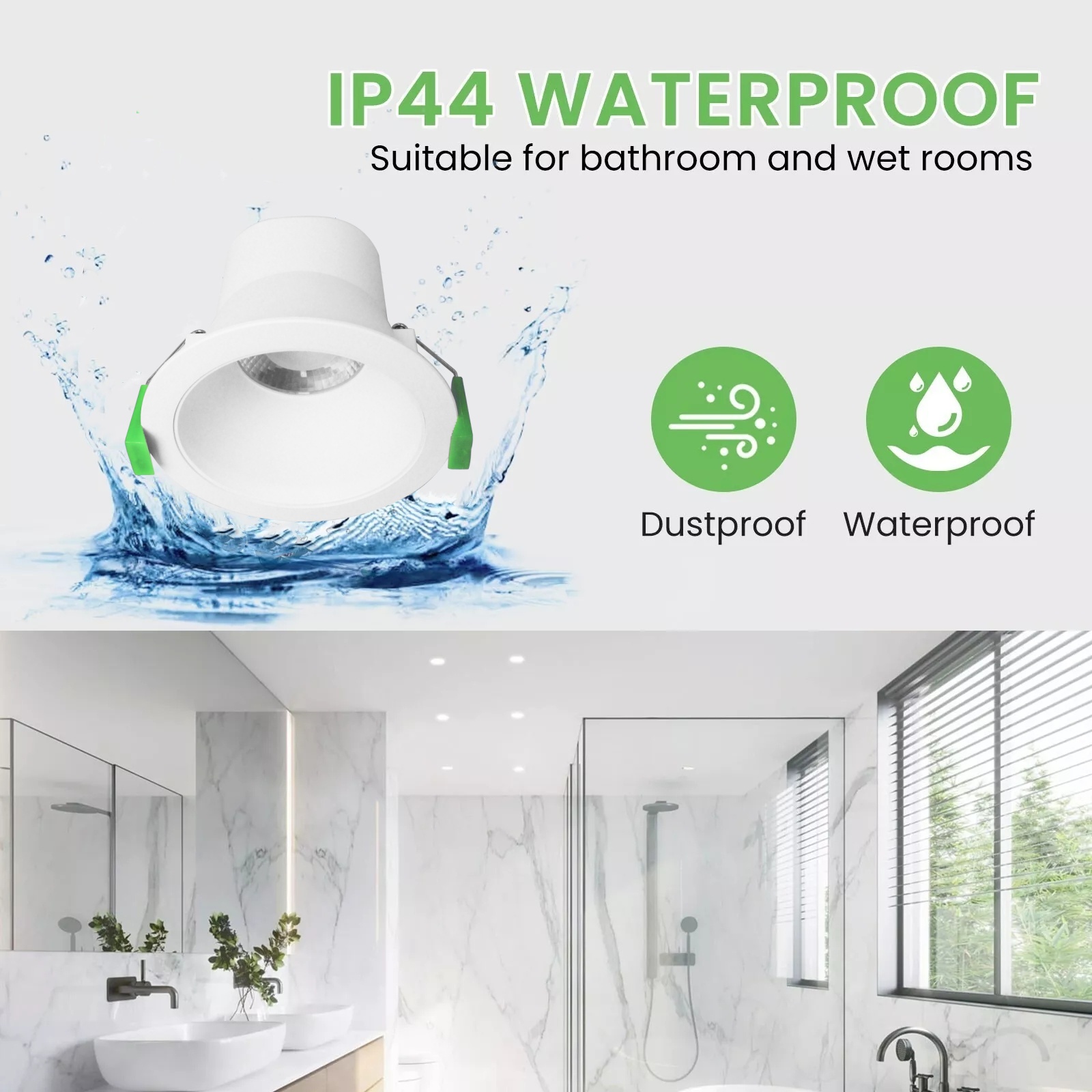 DL10.2.0  Ceiling Light Downlight 8W SAA 3CCT ip44 waterproof Anti Glare Recessed 90mm downlight tri colour ceiling spot light Australia