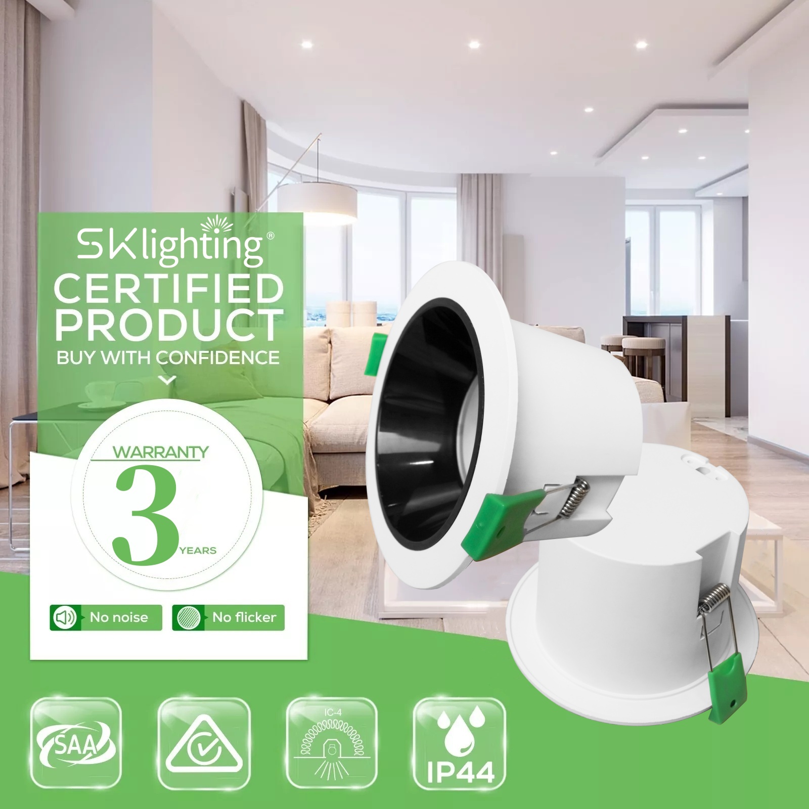 DL07 Downward Facing Luminaires IP44 Waterproof Square Anti-Glare Frame Recessed Fittings Mr16 Gu10 Metal Light Emitting Diode Spotlights