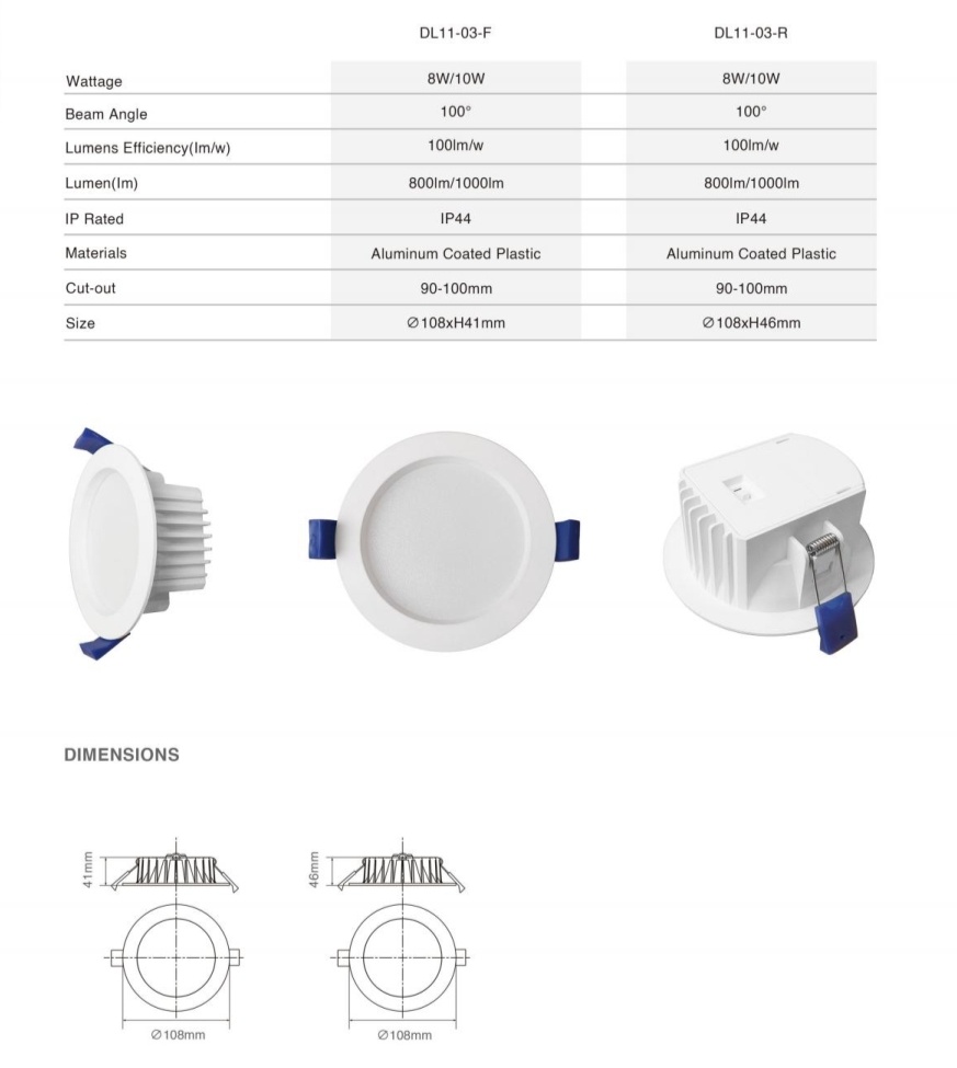 DL11 Australia Downlight Waterproof AntiGlare Aluminum Recessed Ceiling Spotlight saa home Office SMD Downlights 3cct spotlight lamps
