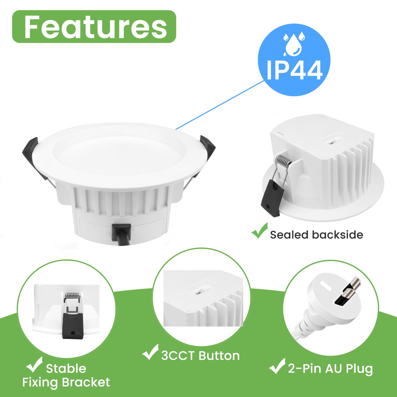 DL11 Australia Downlight Waterproof AntiGlare Aluminum Recessed Ceiling Spotlight saa home Office SMD Downlights 3cct spotlight lamps