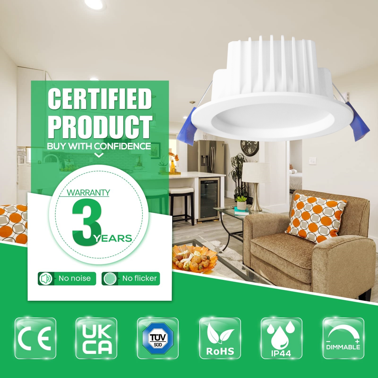DL11 Australia Downlight Waterproof AntiGlare Aluminum Recessed Ceiling Spotlight saa home Office SMD Downlights 3cct led down lights