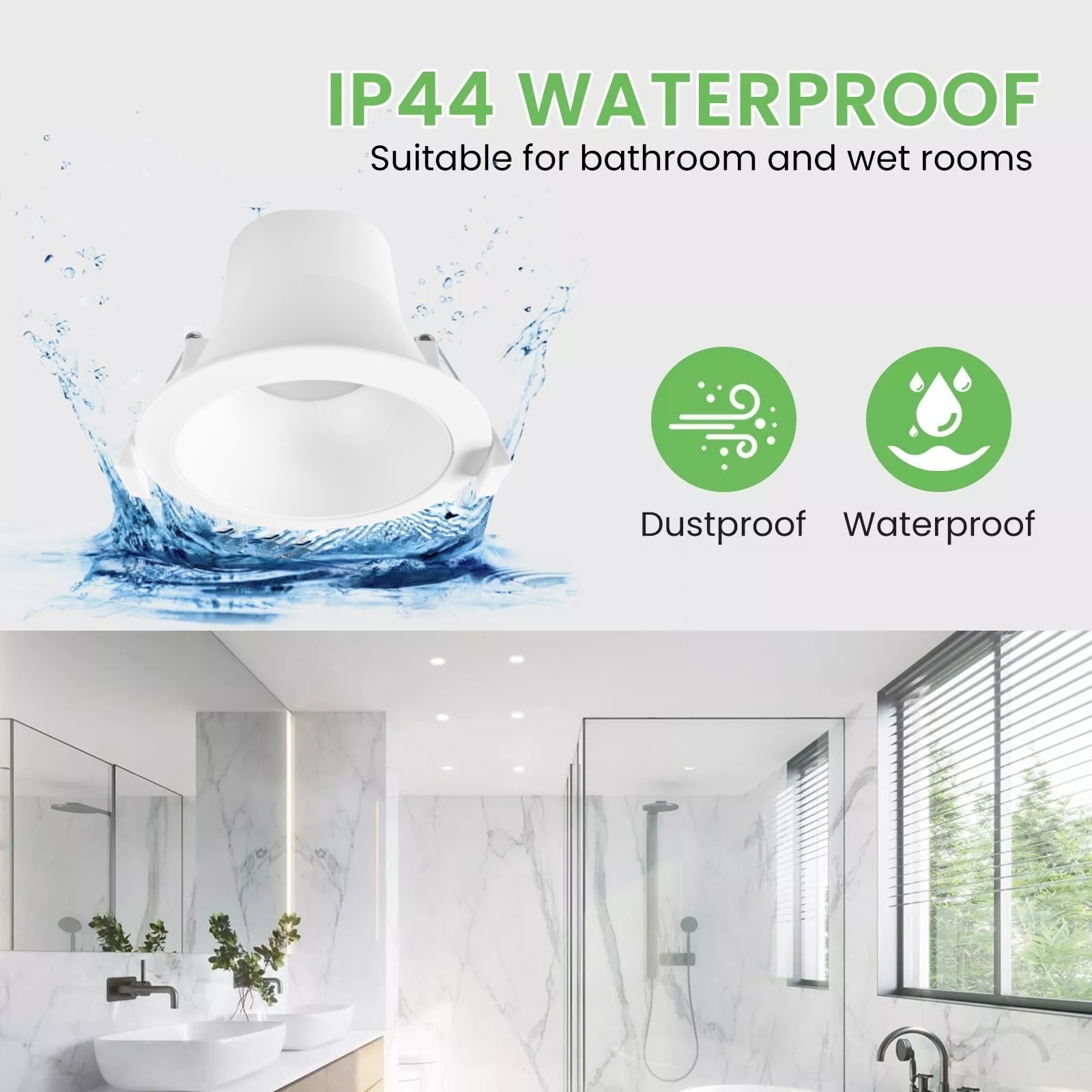 DL10.2.0  Ceiling Light Downlight 8W SAA 3CCT ip44 waterproof Anti Glare Recessed 90mm downlight tri colour ceiling spot light Australia