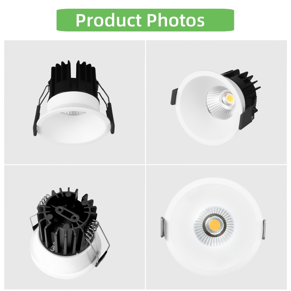 DL15 Downlight Embedded narrow frame anti-glare LED downlight COB spotlight die-casting aluminum light home hotel shopping mall lamp