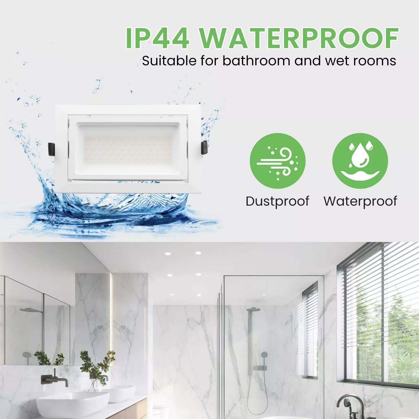 DL32 High Quality Indoor Home Office Hotel Aluminum Housing Rectangular SMD Recessed Zoom Adjustable Angle Downlight Wall Washer Lights