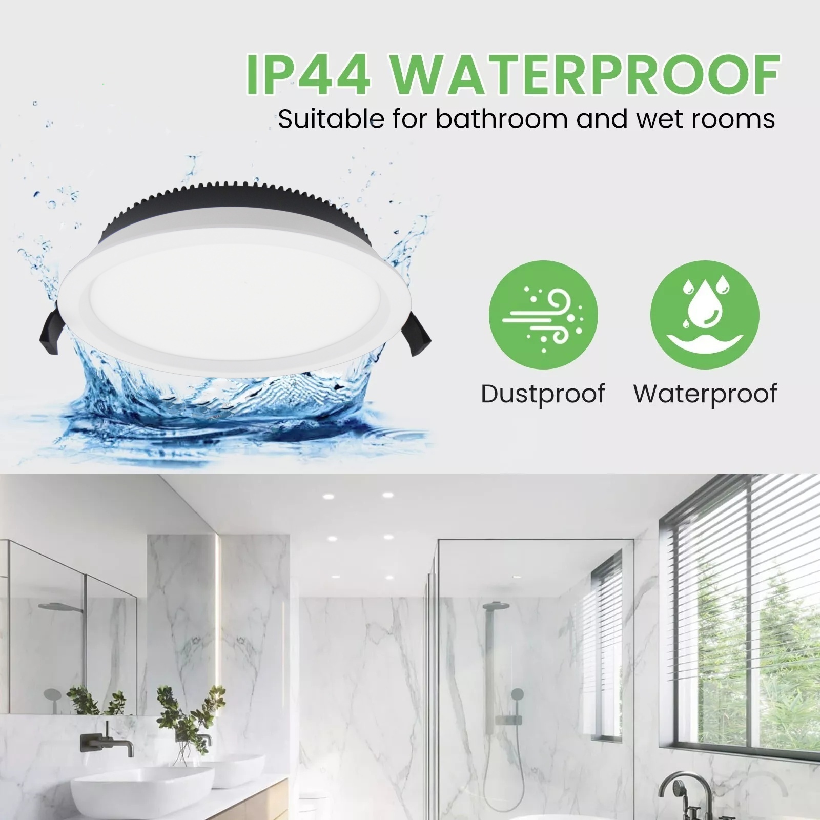 DL34  Light Emitting Diode Downlight Ip44 Smd 4 8 Inch Dimmable Fixture Commercial CCT 9w 12w 20w 30w 40w Smart SMD Recessed Light Emitting Diode Downlight Housing