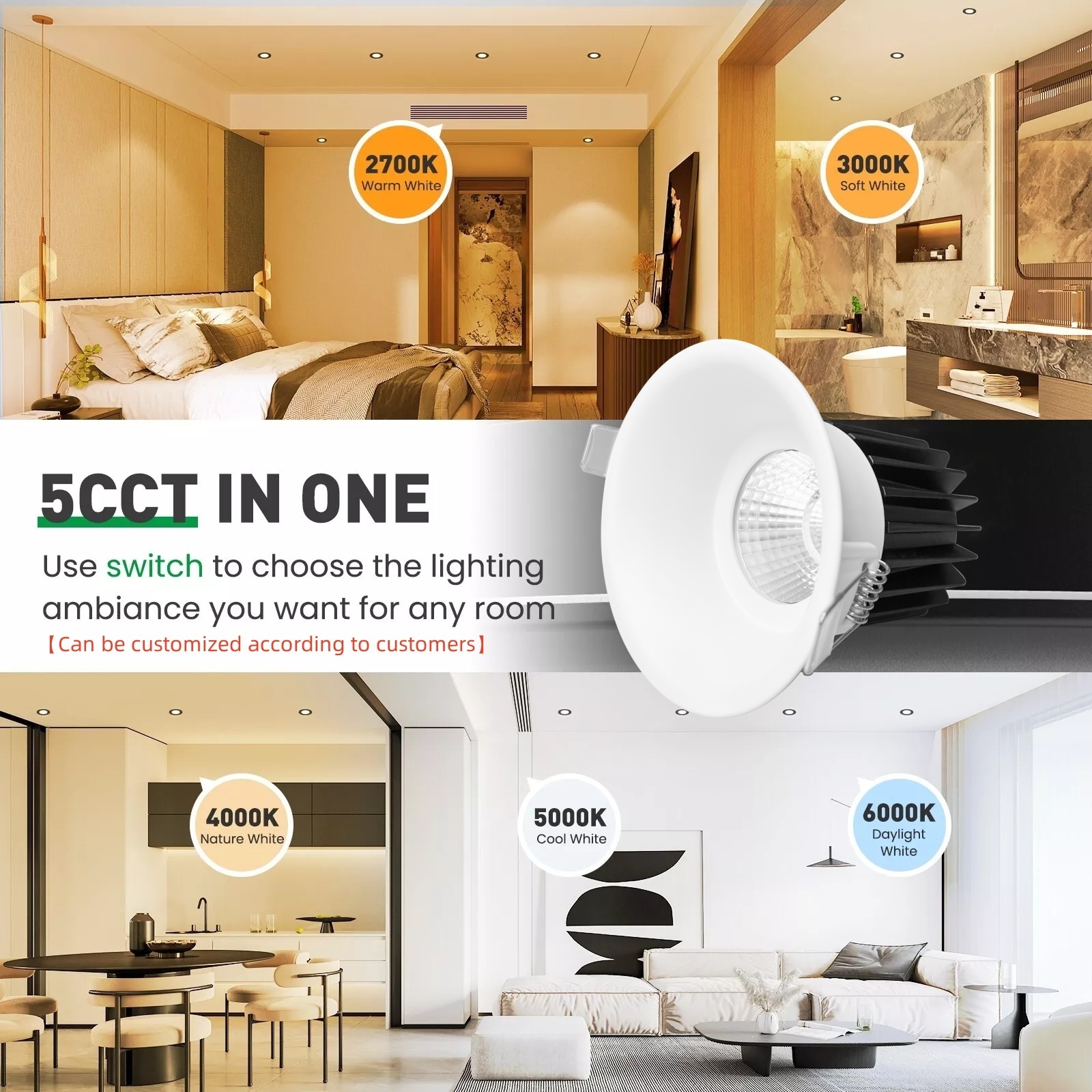 DL47 SAA Australia Standard High LED Brightness Downlight Indoor Home Recessed LED Decorative Clothing Store Downlights
