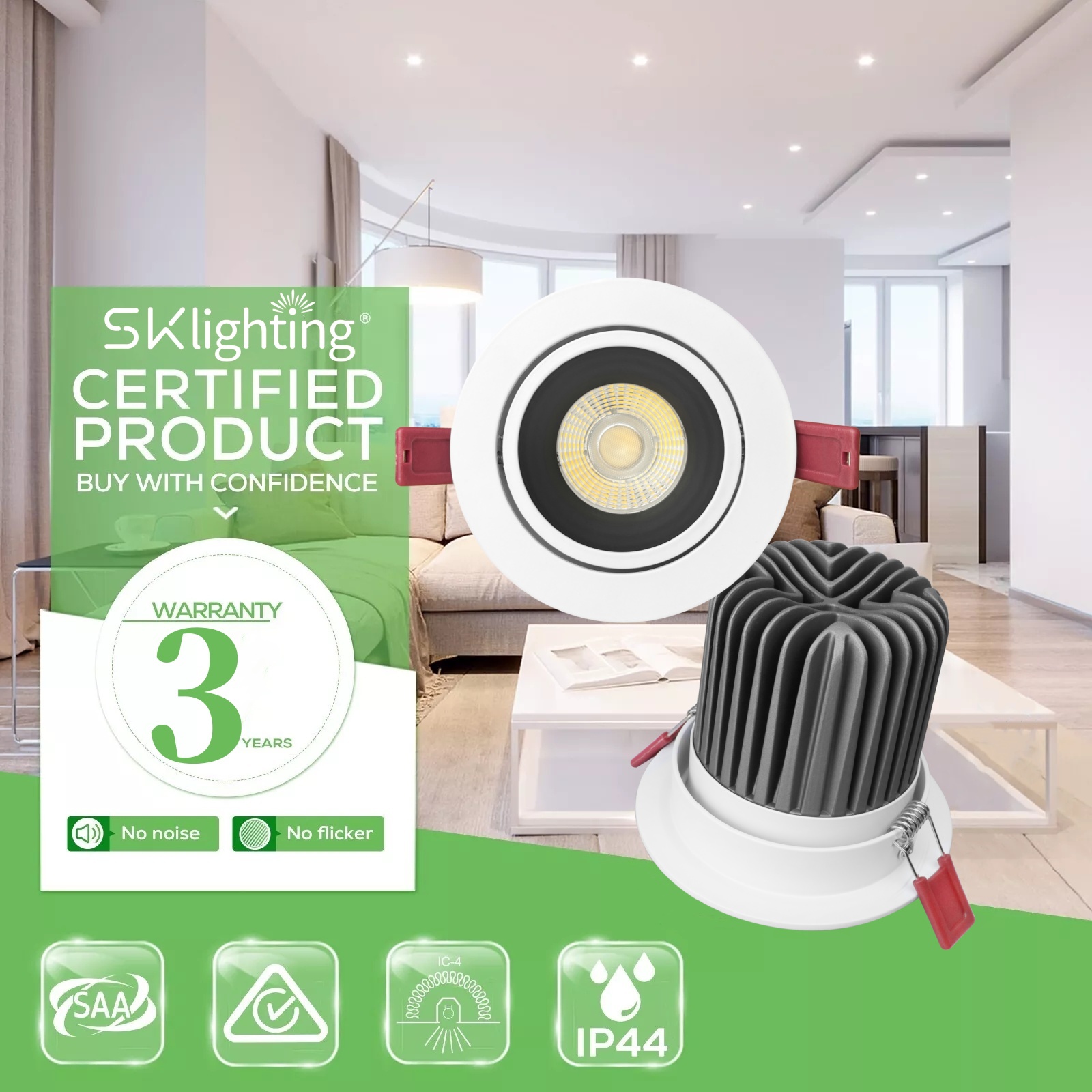 DL54 Waterproof Ip20 Dimmable Commercial Spotlight Anti-Glare Ceiling Light Emitting Diode Downlight Hotel Downlight No Decorative Recessed Downlights