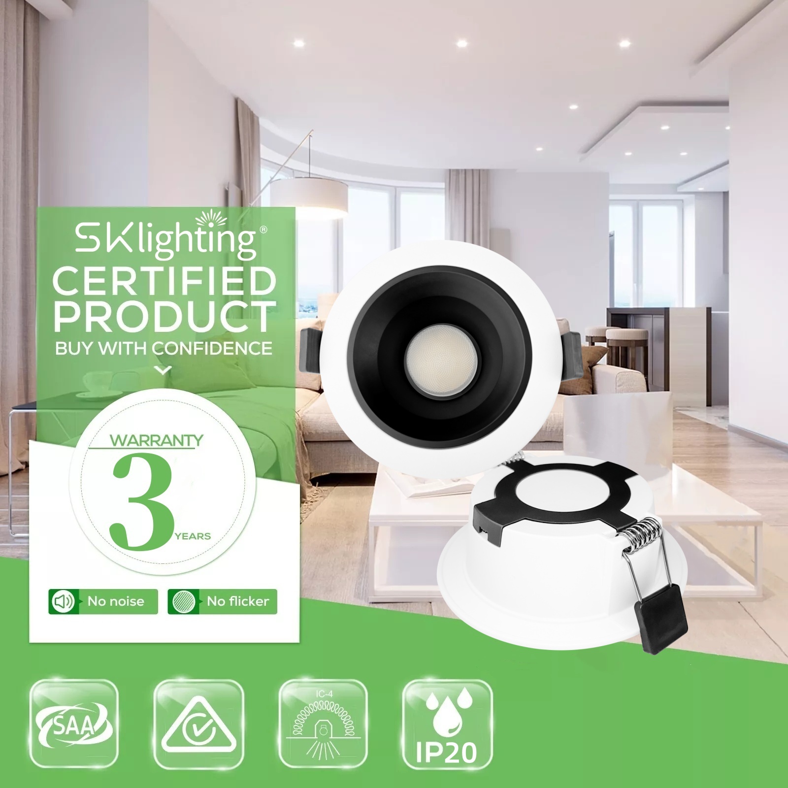 DL79 Waterproof Ip20 Dimmable Commercial Spotlight Anti-Glare Ceiling Light Emitting Diode Downlight Hotel Downlight No Decorative Recessed Downlights